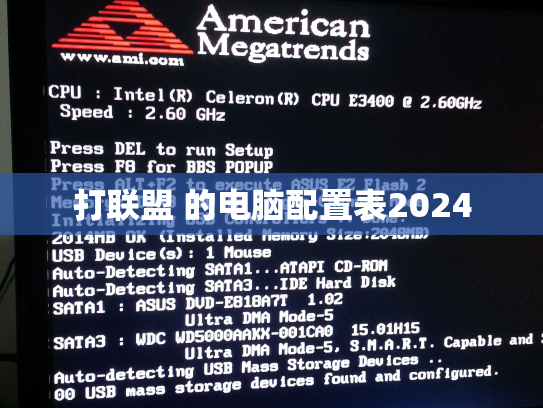 打联盟 的电脑配置表2024