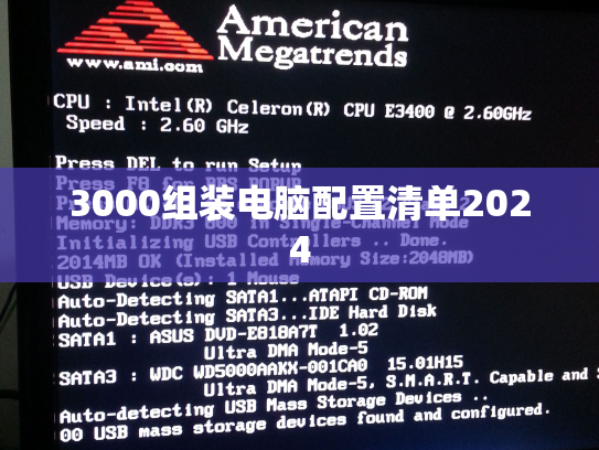 3000组装电脑配置清单2024