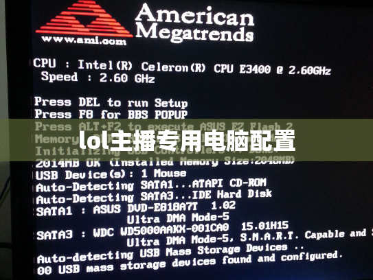 lol主播专用电脑配置